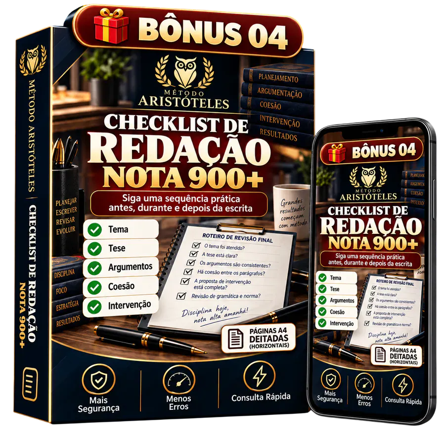 Mockup Bônus 4 — Checklist de Redação Nota 900+